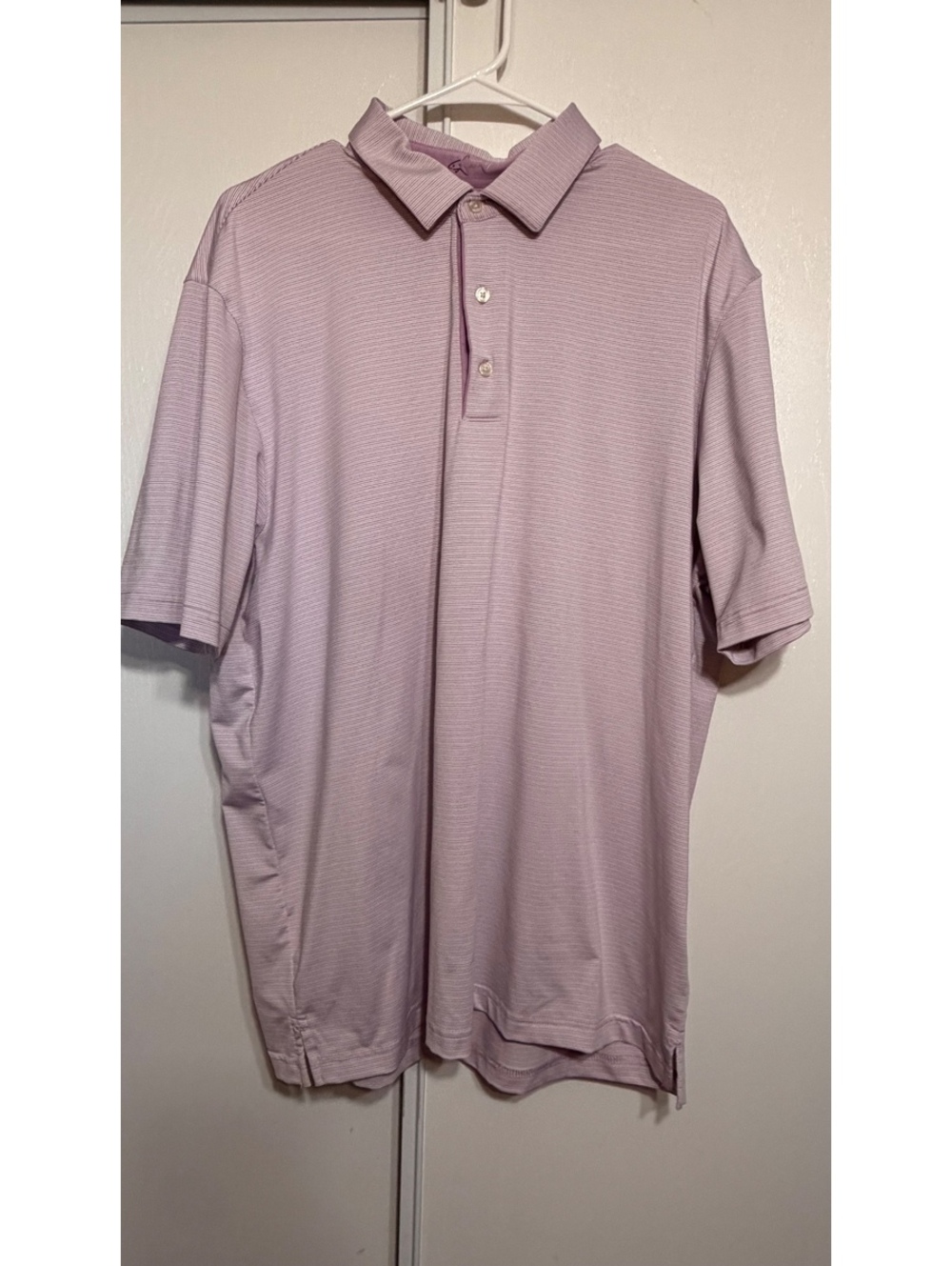 Greg Norman ML75 Play Dry Polo Shirt Mens XL Pink Stripe Golf Performance